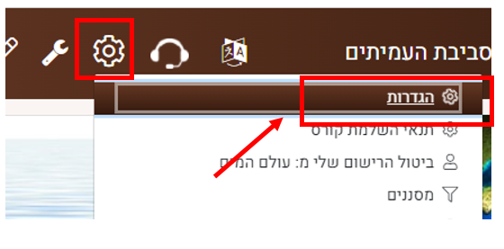 הגדרות קורס