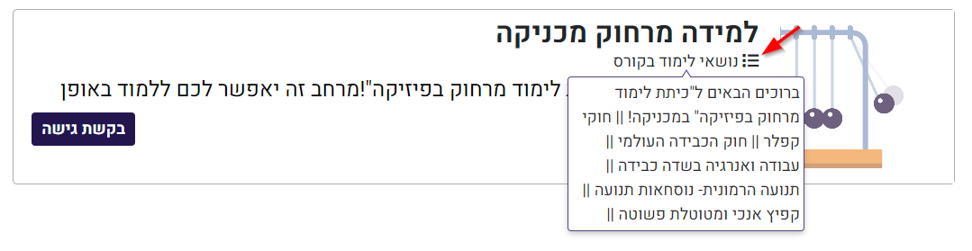 נושאי הלימוד בקורס