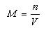 נוסחא: m=n/v