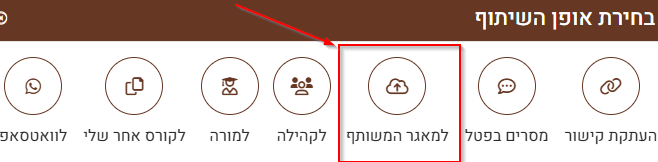 בחירת אופן השיתוף