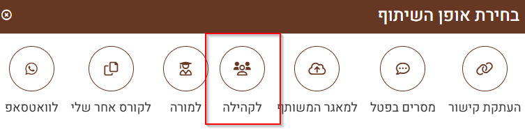 בחירת אופן השיתוף