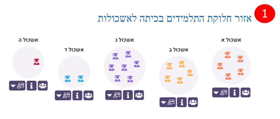 אזור חלוקת התלמידים בכיתה לאשכולות