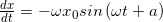 \frac{dx}{dt}=-\omega x_{0}sin\left ( \omega t+a \right )